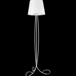 Sklep Kaja Elegancka, srebrna lampa podłogowa K-4074 IRMA | Kaja Oświetlenie* Lampy Podłogowe Z Abażurem|Tradycyjne Lampy Podłogowe