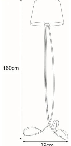 Sklep Kaja Elegancka, srebrna lampa podłogowa K-4074 IRMA | Kaja Oświetlenie* Lampy Podłogowe Z Abażurem|Tradycyjne Lampy Podłogowe