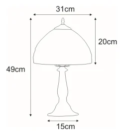 Sklep Kaja Elegancka, witrażowa lampka stołowa K-G121551 SARGAN | Kaja* Lampki Stołowe Retro