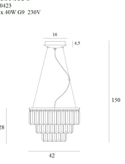 Sklep Kaja Elegancka, złota lampa wisząca Ø42cm MX P0423 MONACO | Kaja Hot