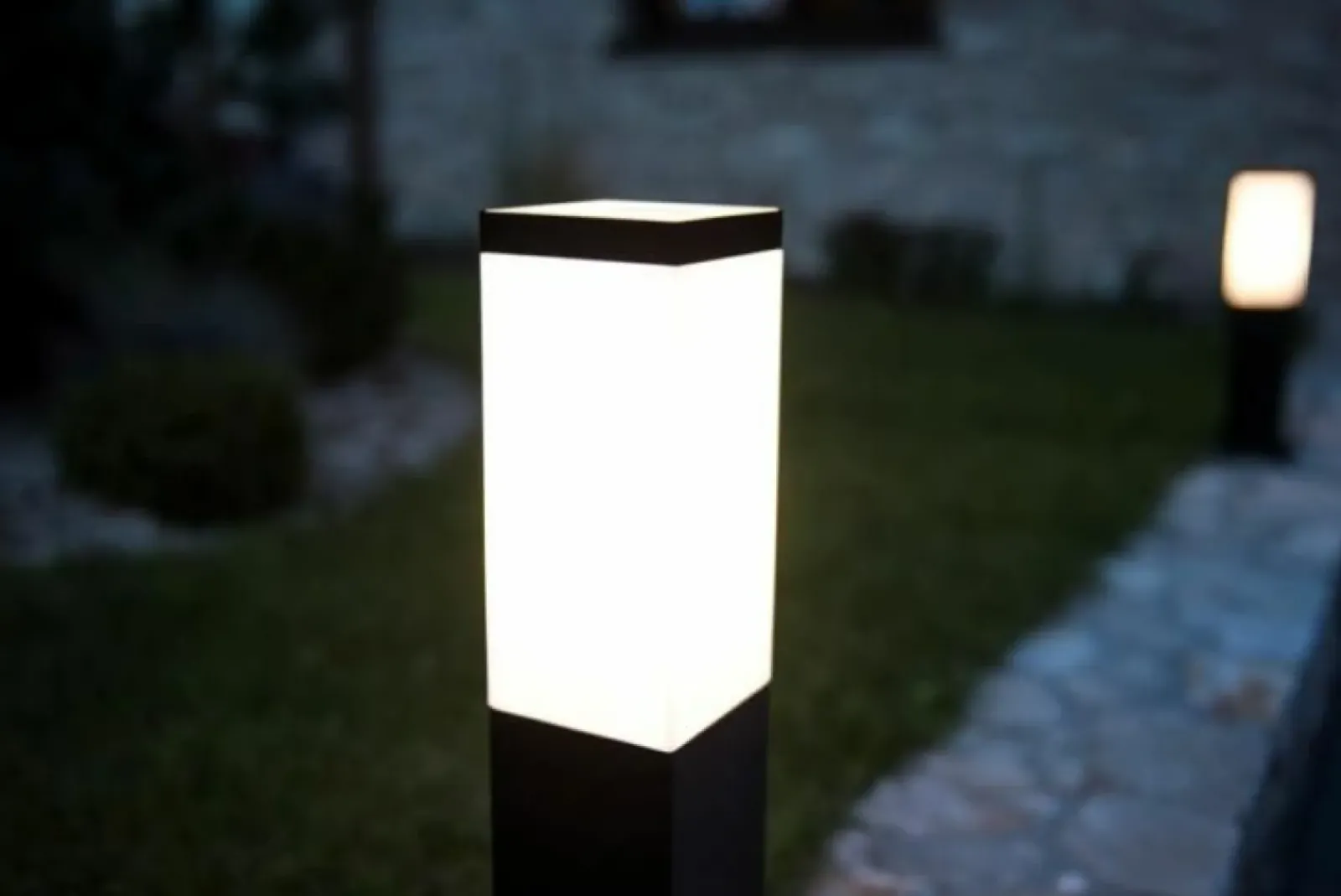 Sklep Kaja Estetyczna lampa ogrodowa, stalowa SS802-650 z serii INOX KWADRAT | Kaja Oświetl* Lampy Ogrodowe Stojące