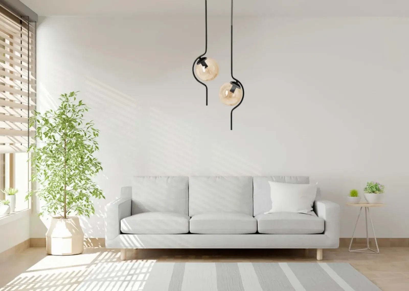 Sklep Kaja Estetyczna lampa wisząca, dwa miodowe klosze K-5337 z serii VELA Cheap