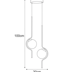 Sklep Kaja Estetyczna lampa wisząca, dwa miodowe klosze K-5337 z serii VELA Cheap
