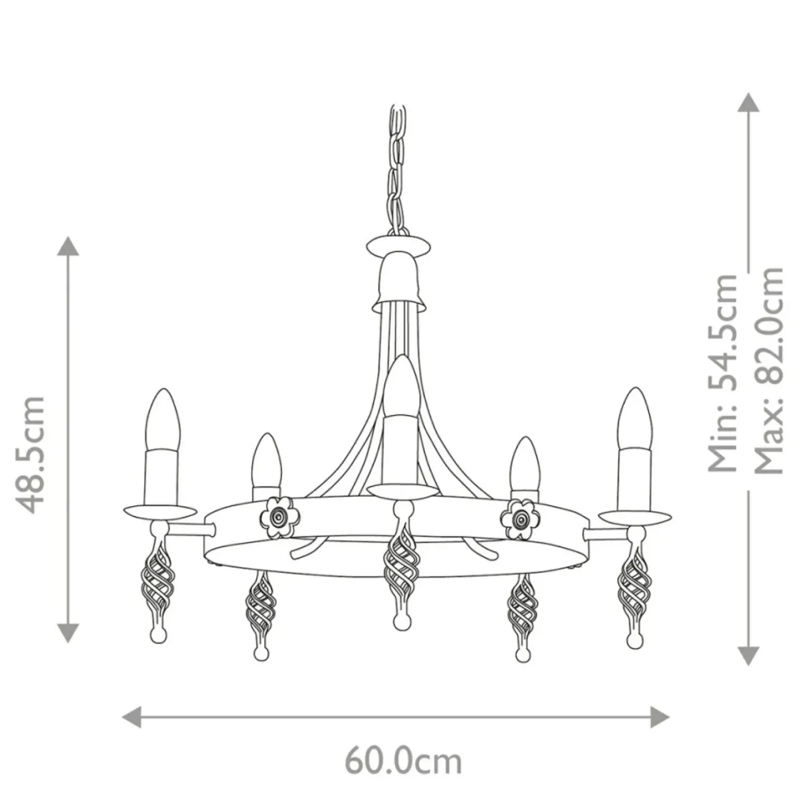 Sklep Kaja Estetyczna lampa wisząca na 5 żarówek BY5-BLACK z serii BELFRY* Randole Tradycyjne