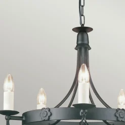 Sklep Kaja Estetyczna lampa wisząca na 5 żarówek BY5-BLACK z serii BELFRY* Randole Tradycyjne
