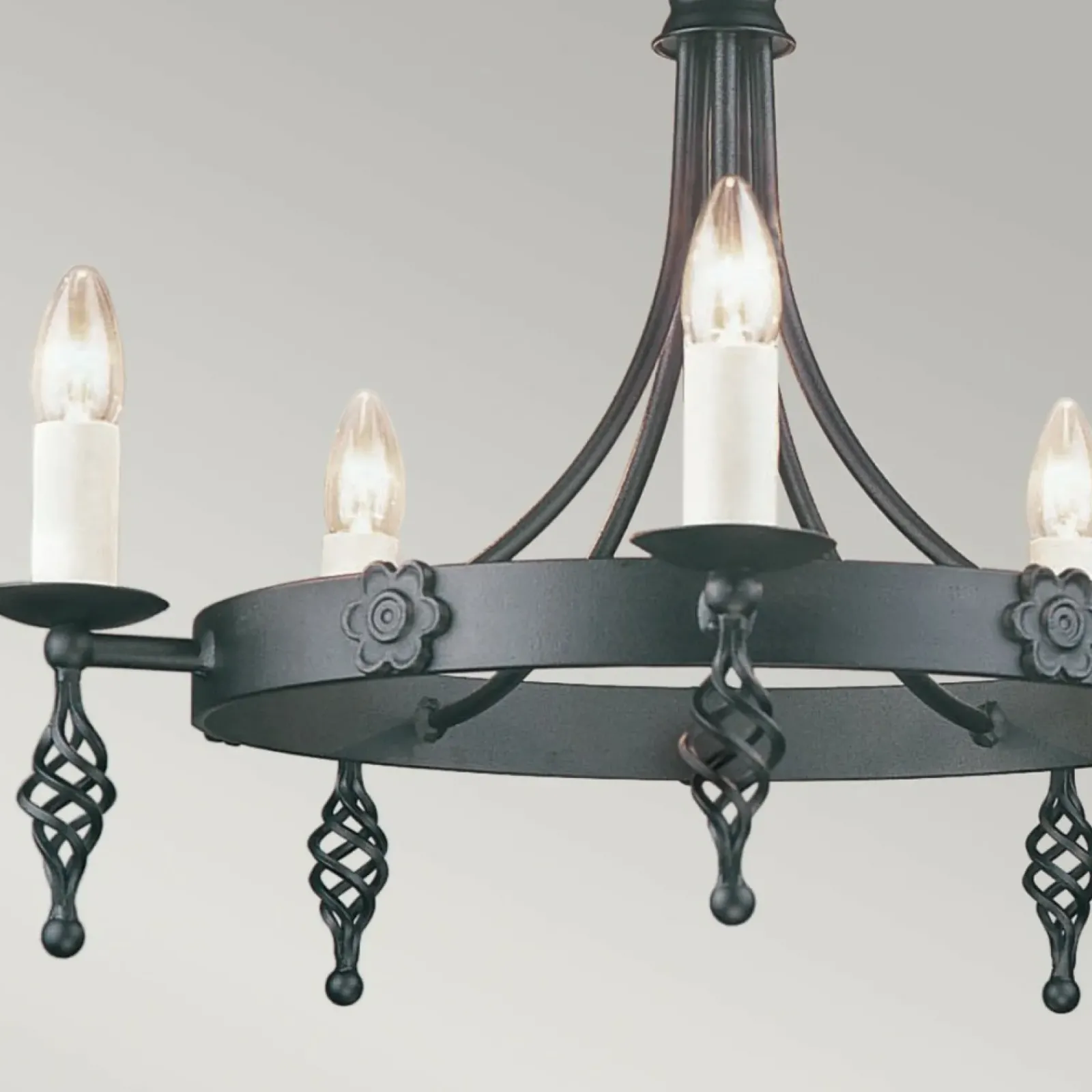 Sklep Kaja Estetyczna lampa wisząca na 5 żarówek BY5-BLACK z serii BELFRY* Randole Tradycyjne