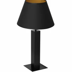 Sklep Kaja Estetyczna lampka stołowa, czarno-złota LX 3612 z serii TABLE LAMPS* Lampki Stołowe Z Abażurem|Tradycyjne Lampki Stołowe