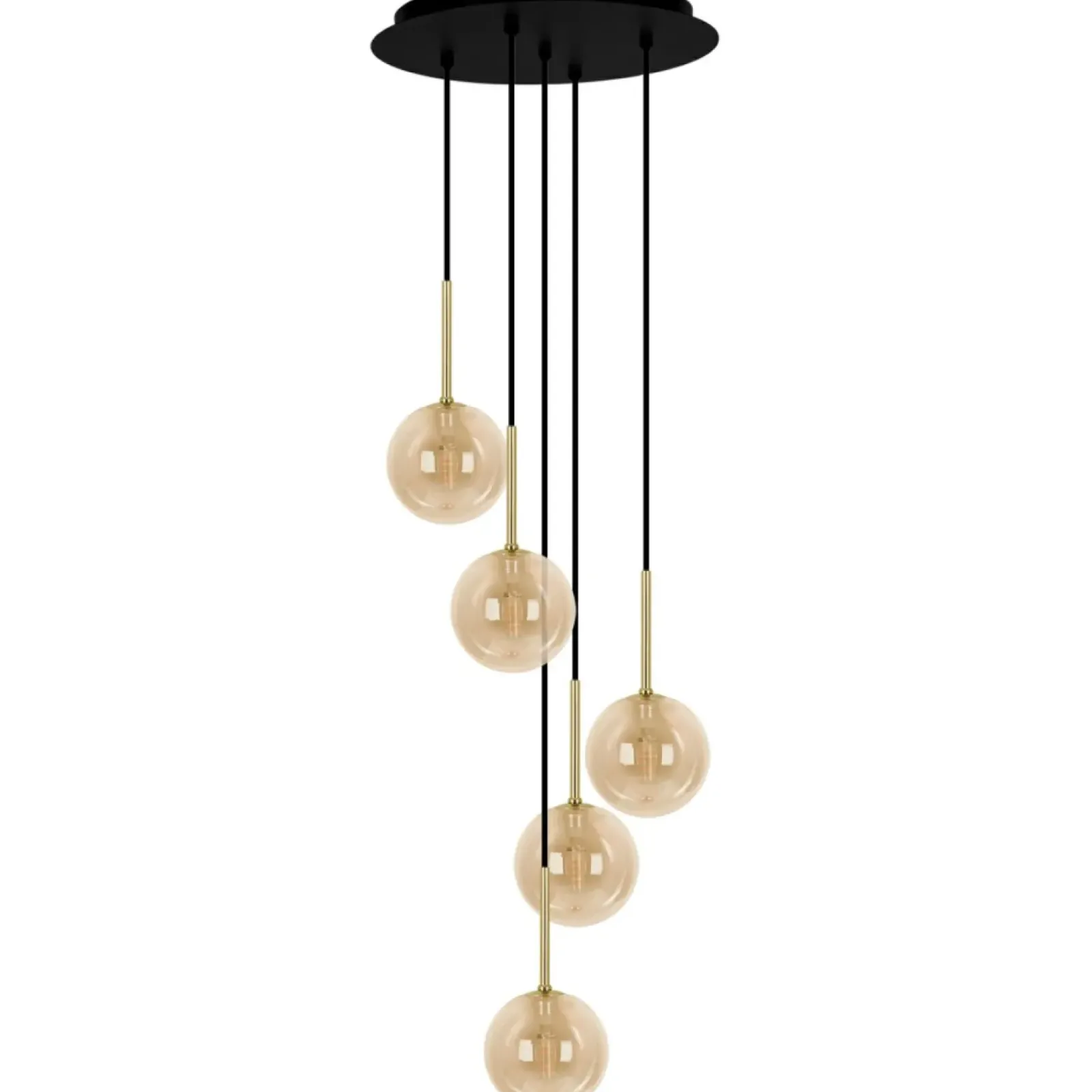 Sklep Kaja Finezyjna lampa wisząca z bursztynowymi kloszami K-5561 z serii GALAXY Flash Sale