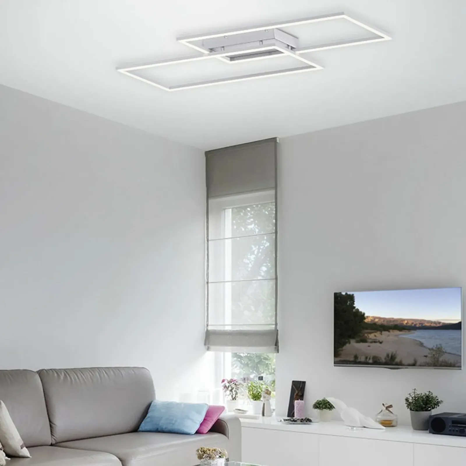 Sklep Kaja Geometryczna lampa sufitowa LED 8193-55 z serii INIGO | Kaja szary Online