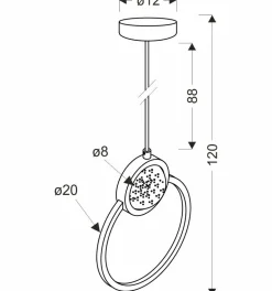 Sklep Kaja Geometryczna lampa wisząca z obręczą 31-35592 LACRIMA | Kaja Hot