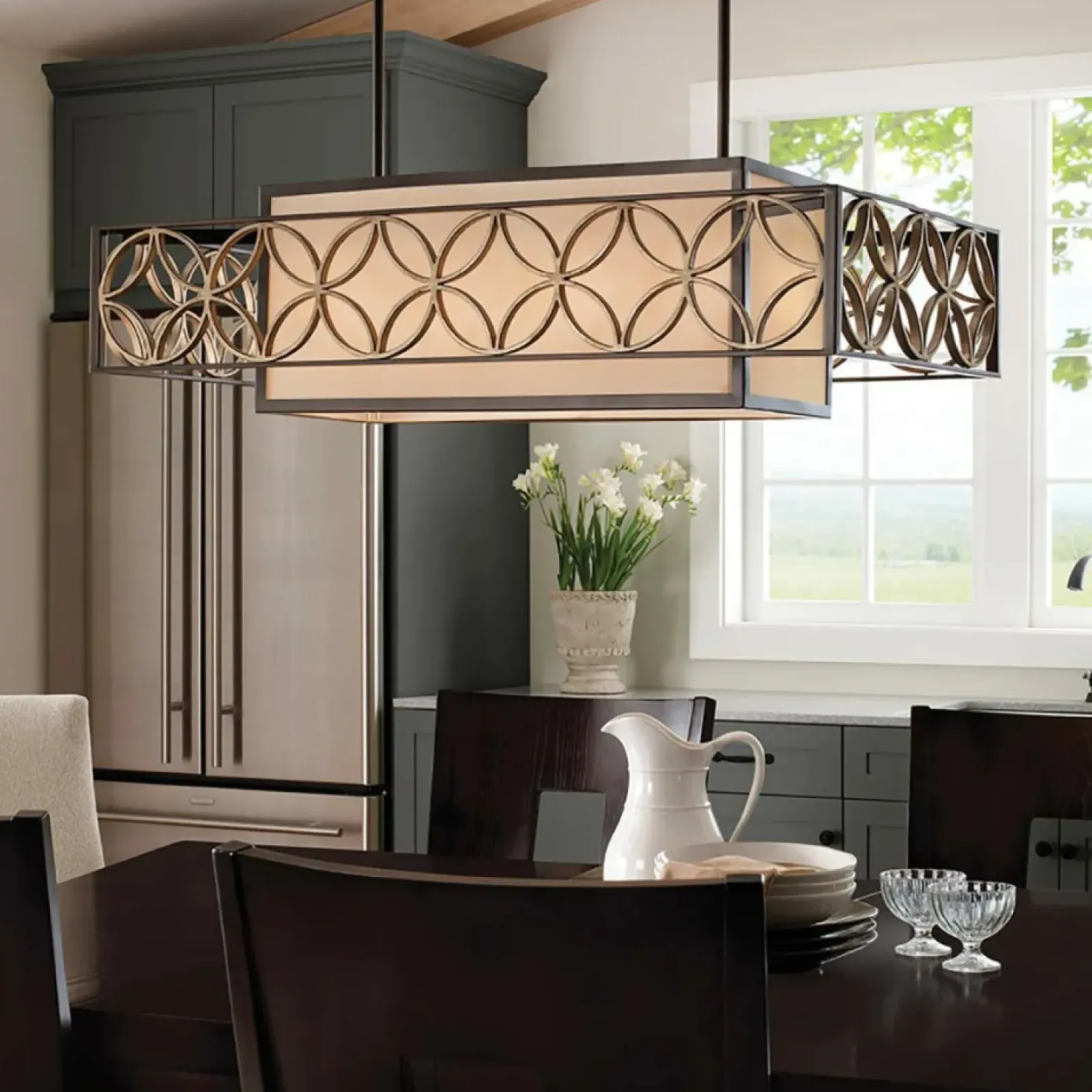 Sklep Kaja Geometryczna lampa wisząca z obręczą FE-REMY-P-A z serii REMY Fashion