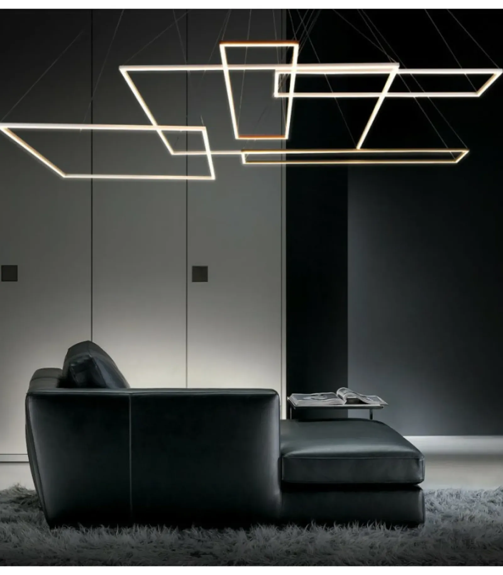 Sklep Kaja Geometryczna, ledowa lampa wisząca ramka 67027 AKIRA | Kaja Best