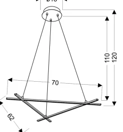 Sklep Kaja Geometryczna, ledowa lampa wisząca A0020-330 ANDROS | Kaja Oświetlenie srebrny Shop