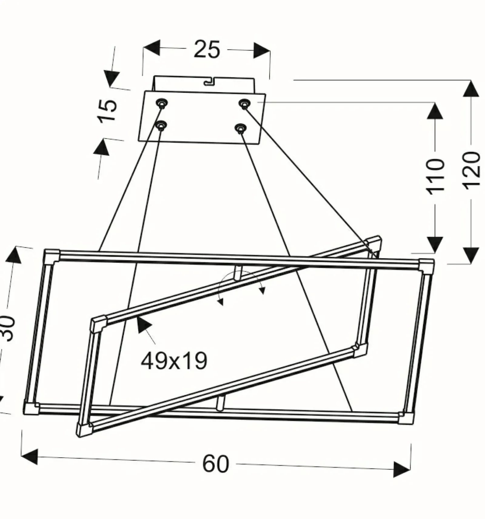 Sklep Kaja Geometryczna, ledowa lampa wisząca A0033-320 KSEROS | Kaja Oświetlenie Store