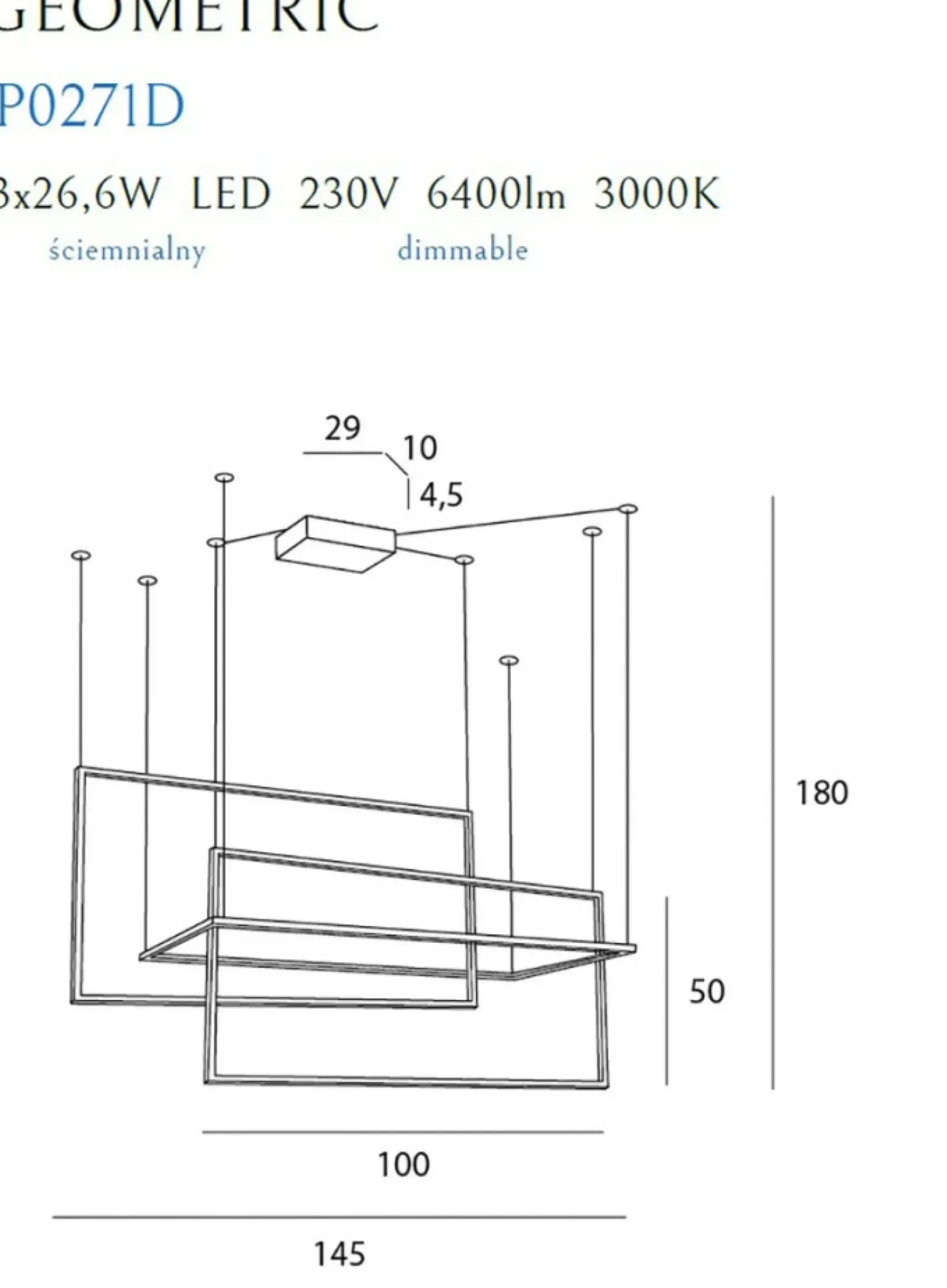 Sklep Kaja Geometryczna, ledowa lampa wisząca MX P0271D GEOMETRIC | Kaja Store
