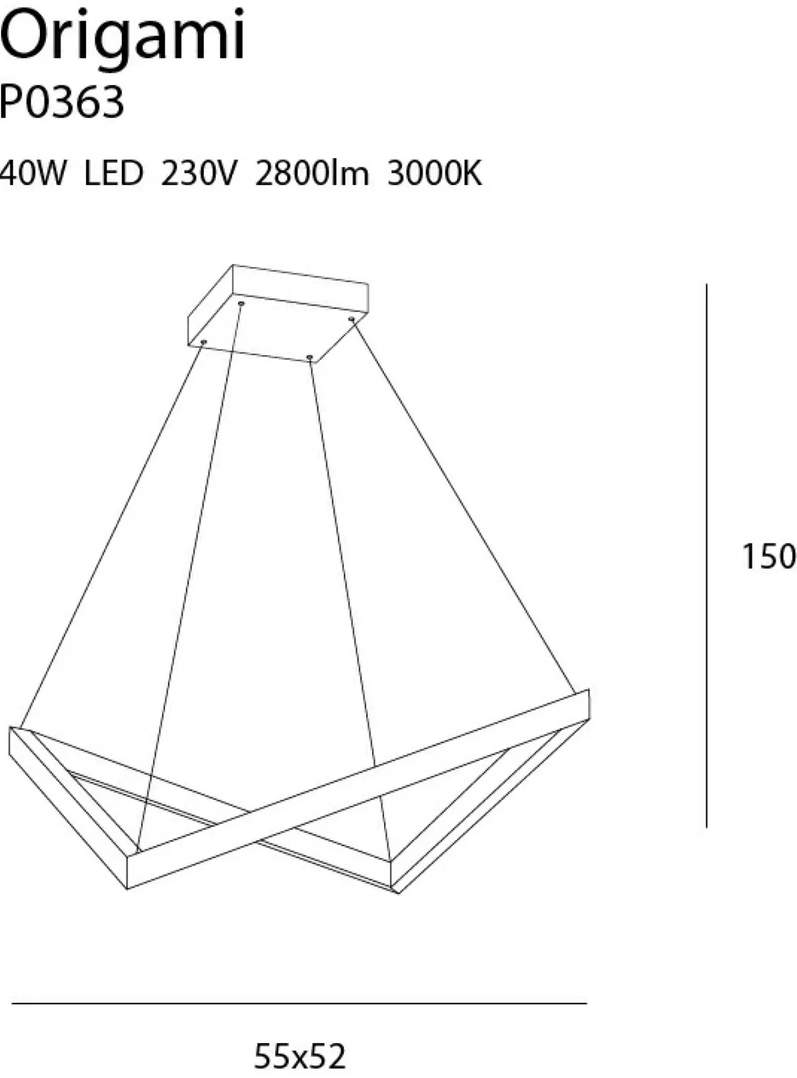 Sklep Kaja Geometryczna, ledowa lampa wisząca MX P0363 ORIGAMI | Kaja Oświetlenie Fashion