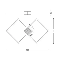 Sklep Kaja Geometryczna, ledowa lampa sufitowa RLX96474-1B HEX | Kaja Oświetlenie* Plafony Nowoczesne|Lampy Led