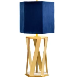 Sklep Kaja Geometryczna, złota lampa stołowa APOLLO-TL z serii APOLLO* Lampki Stołowe Z Abażurem|Tradycyjne Lampki Stołowe