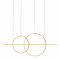 Sklep Kaja Geometryczna, złota, ledowa lampa wisząca MD7358-2A-3GT CHOLET | Kaja Outlet