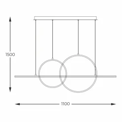 Sklep Kaja Geometryczna, złota, ledowa lampa wisząca MD7358-2A-3GT CHOLET | Kaja Outlet