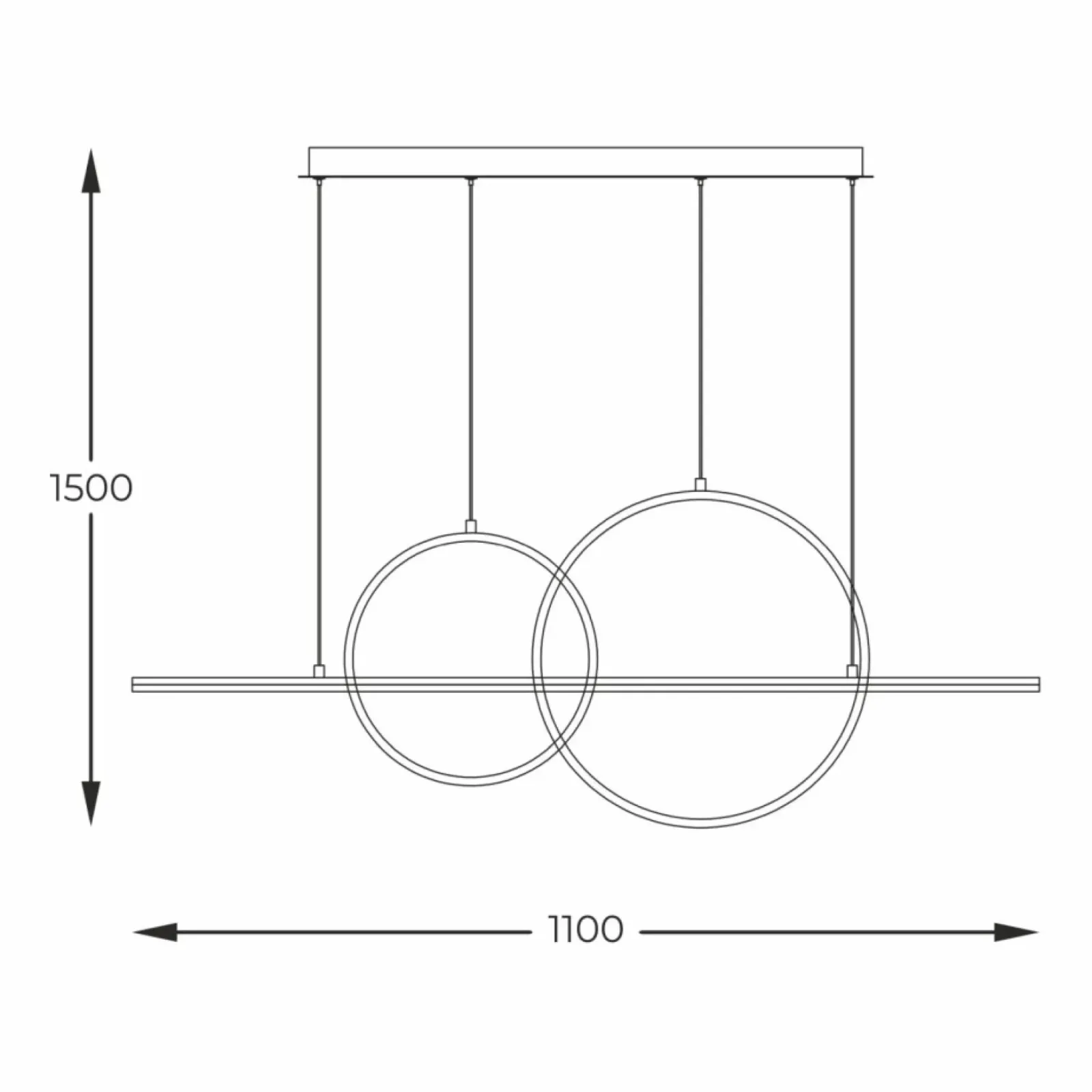 Sklep Kaja Geometryczna, złota, ledowa lampa wisząca MD7358-2A-3GT CHOLET | Kaja Outlet
