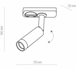 Sklep Kaja Głowica do szyny 1-fazowej tuba LED TK 4142 TRACER | Kaja Oświetlenie* Lampy Led|Szynoprzewody Natynkowe