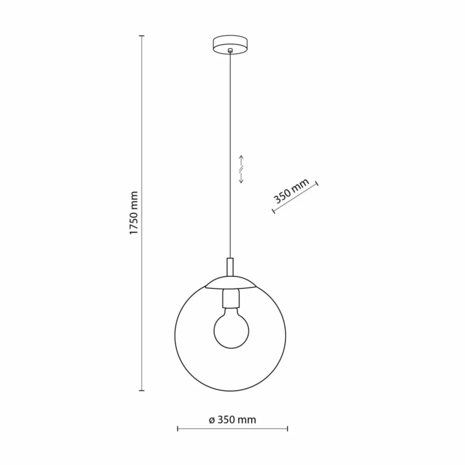 Sklep Kaja Grafitowa, kulista lampa wisząca ⌀35cm TK 5380 ESME GRAPHITE | Kaja Online