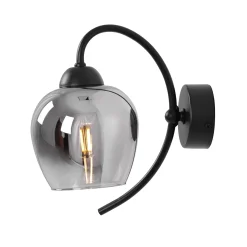 Sklep Kaja Grafitowa lampa ścienna do doświetlenia salonu K-5197 z serii SARA* Kinkiety Ze Szklanym Kloszem