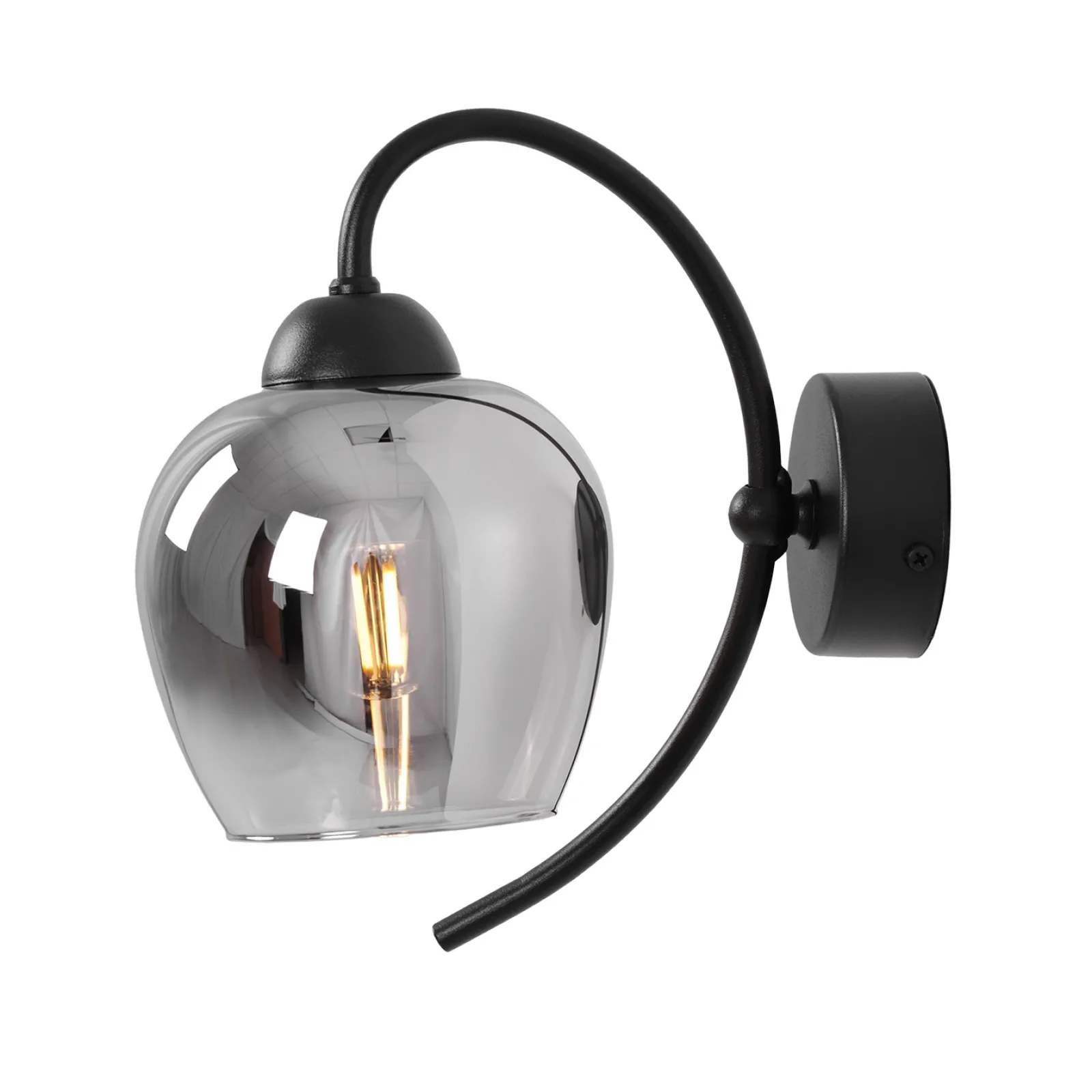 Sklep Kaja Grafitowa lampa ścienna do doświetlenia salonu K-5197 z serii SARA* Kinkiety Ze Szklanym Kloszem
