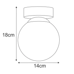 Sklep Kaja Grafitowa lampa sufitowa, klosz o średnicy 14cm K-5363 z serii MEGAN* Plafony Klasyczne|Plafony