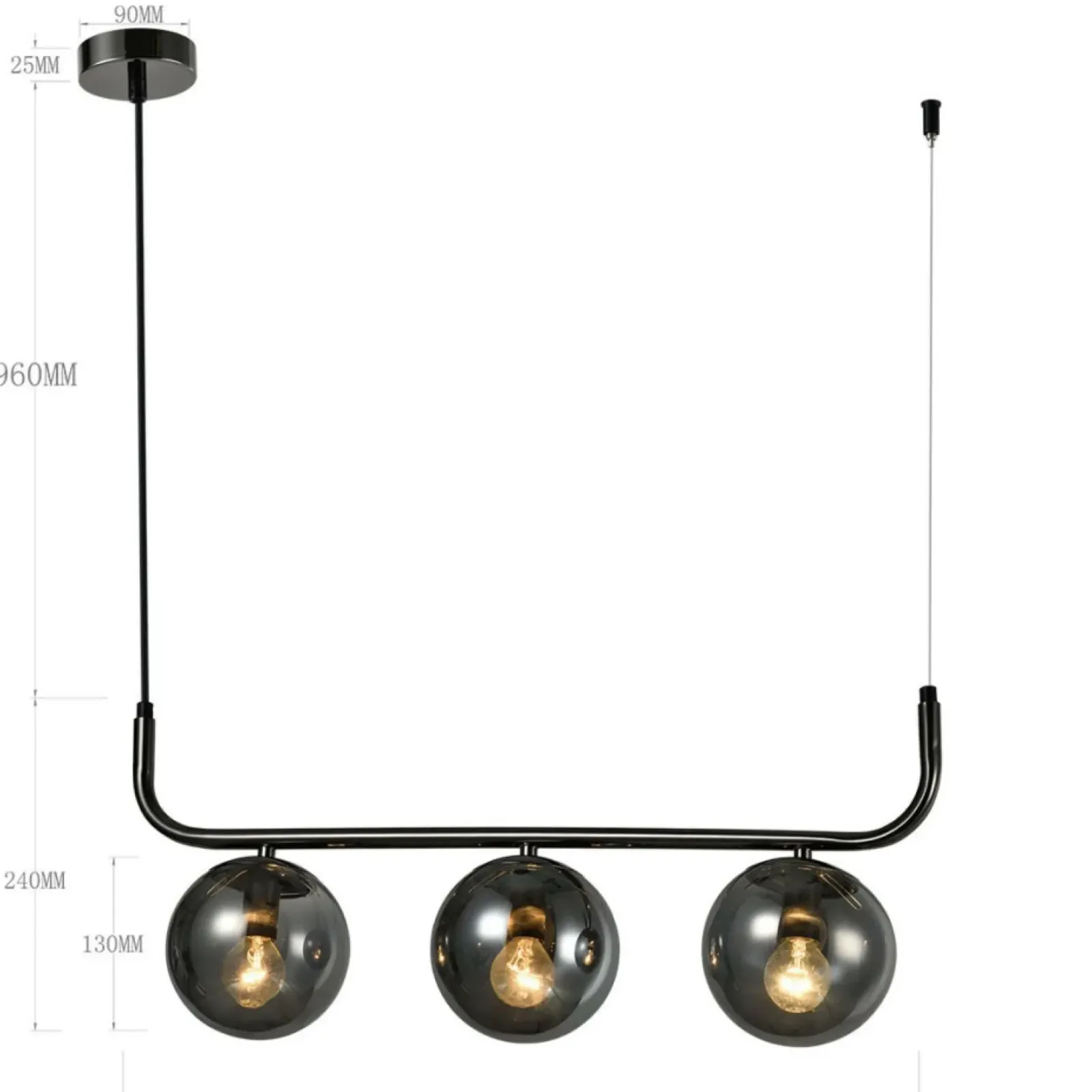 Sklep Kaja Grafitowa lampa z ciemnymi kloszami LP-005/3L GRAFIT ALISA | Kaja Discount