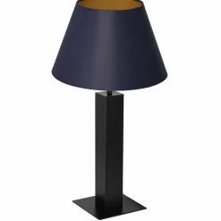 Sklep Kaja Granatowa lampa nocna, stylowy abażur LX 3615 z serii TABLE LAMPS* Lampki Stołowe Z Abażurem|Tradycyjne Lampki Stołowe