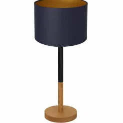 Sklep Kaja Granatowo-brązowa lampka stołowa, nocna LX 3828 z serii TABLE LAMPS* Lampki Stołowe Z Abażurem|Tradycyjne Lampki Stołowe