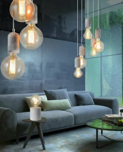 Sklep Kaja Industrialna, betonowa lampa wisząca do salonu AZ2386 VOLTA | Kaja szary Fashion