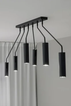 Sklep Kaja Industrialna, czarna lampa sufitowa do salonu 108508 z serii RAMUS Clearance