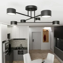 Sklep Kaja Industrialna, czarna lampa sufitowa 1355/6 HALO 6 BLACK | Kaja czarny Online
