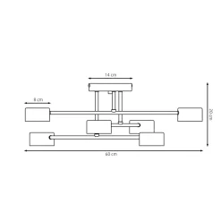 Sklep Kaja Industrialna, czarna lampa sufitowa 1355/6 HALO 6 BLACK | Kaja czarny Online