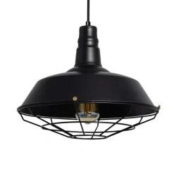 Sklep Kaja Industrialna, czarna lampa wisząca ABR-RRP-C-E27 RETRO | Kaja czarny Best Sale
