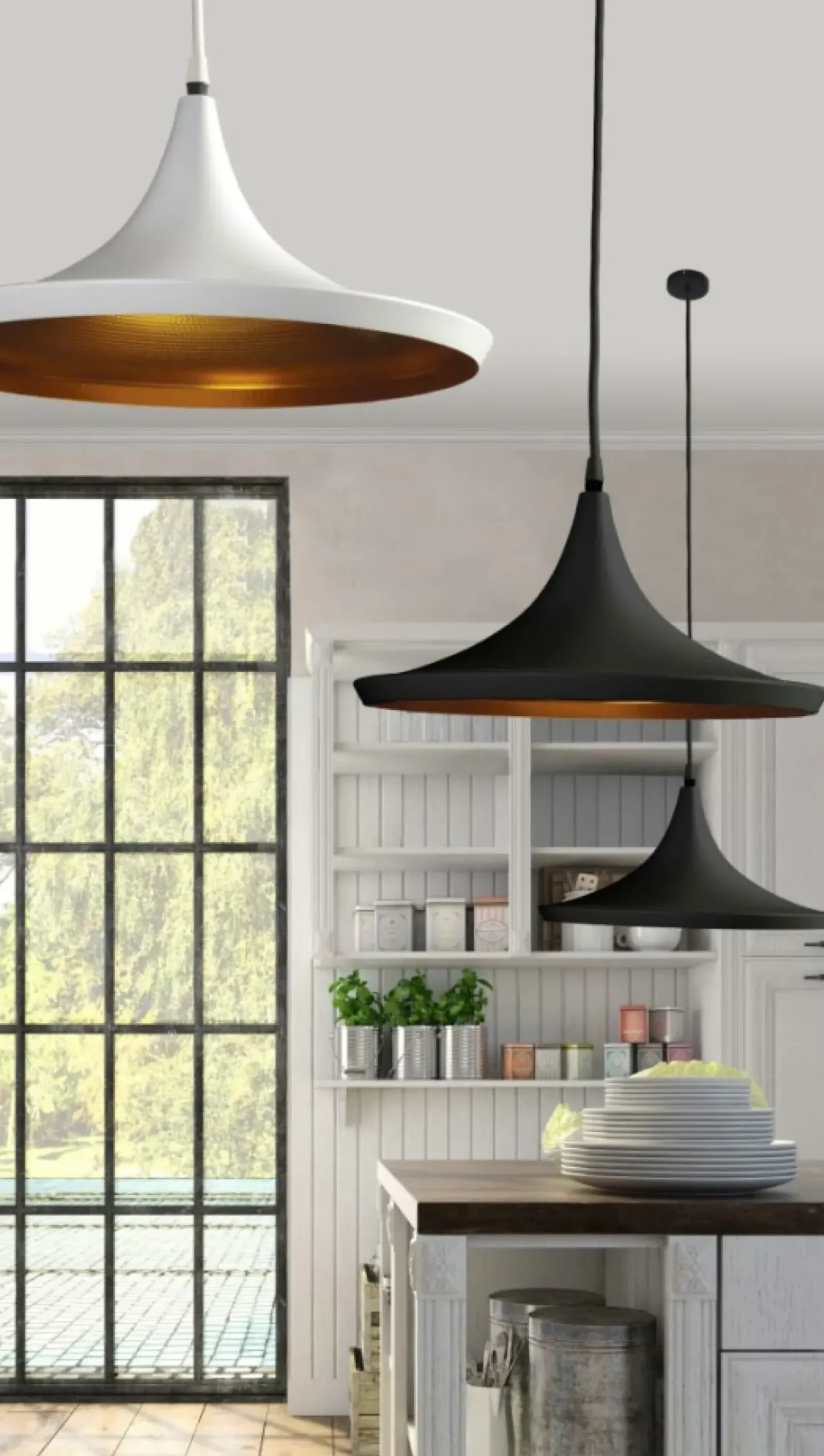 Sklep Kaja Industrialna czarno-złota lampa wisząca do kuchni AZ1407 CHINK | Kaja Store