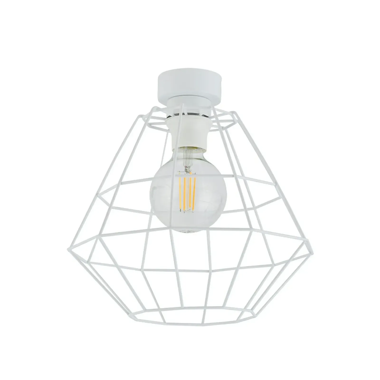Sklep Kaja Industrialna, druciana, biała lampa sufitowa TK 6210 - DIAMOND NEW* Plafony Nowoczesne