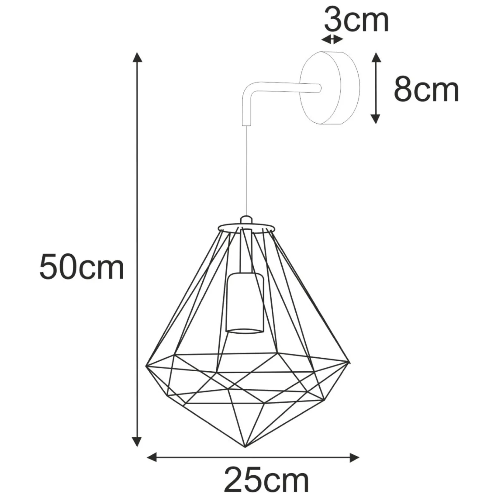 Sklep Kaja Industrialna lampa ścienna do sypialni K-4008 MARKO | Kaja Oświetlenie* Kinkiety Druciane