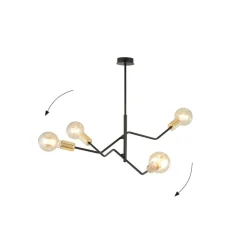 Sklep Kaja Industrialna lampa sufitowa ze złotymi oprawkami 1125/4 BOLT | Kaja czarny Online