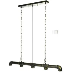 Sklep Kaja Industrialna lampa wisząca nad stół ABR-LLRR-5XE27 TUBO RETRO | Kaja ciemnamiedź Best Sale