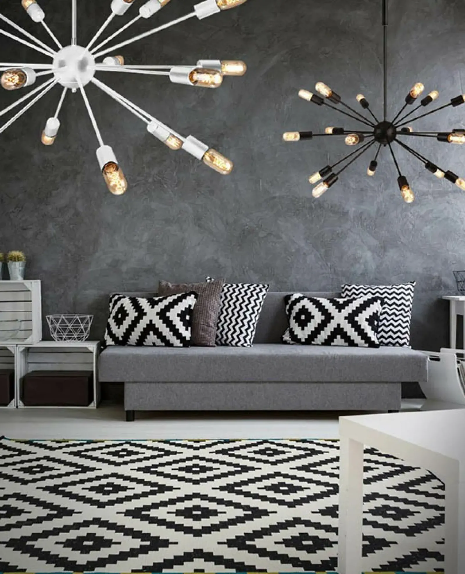 Sklep Kaja Industrialna lampa wisząca na 18 żarówek E27 AZ1657 ORBIT | Kaja czarny Store