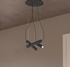 Sklep Kaja Industrialna lampa wisząca z tubami K-4401 MILE BLACK | Kaja czarny Discount