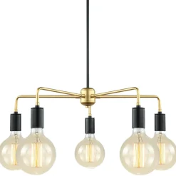 Sklep Kaja Industrialna lampa wisząca MDM3386/5 BK+GD MALENE | Kaja Oświetlenie Sale