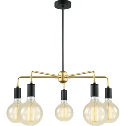 Sklep Kaja Industrialna lampa wisząca MDM3386/5 BK+GD MALENE | Kaja Oświetlenie Sale