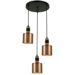 Sklep Kaja Industrialna lampa wisząca PND-2439-3-COP RESTENZA | Kaja Oświetlenie miedziany New