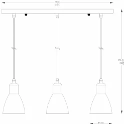 Sklep Kaja Industrialna lampa z trzema zwisami, nad stół ZM A8102-3A z serii MORA Hot