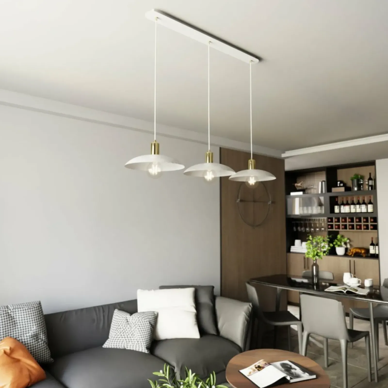 Sklep Kaja Industrialna, metalowa lampa wisząca 1321/3 SPIRIT | Kaja Oświetlenie biały Online